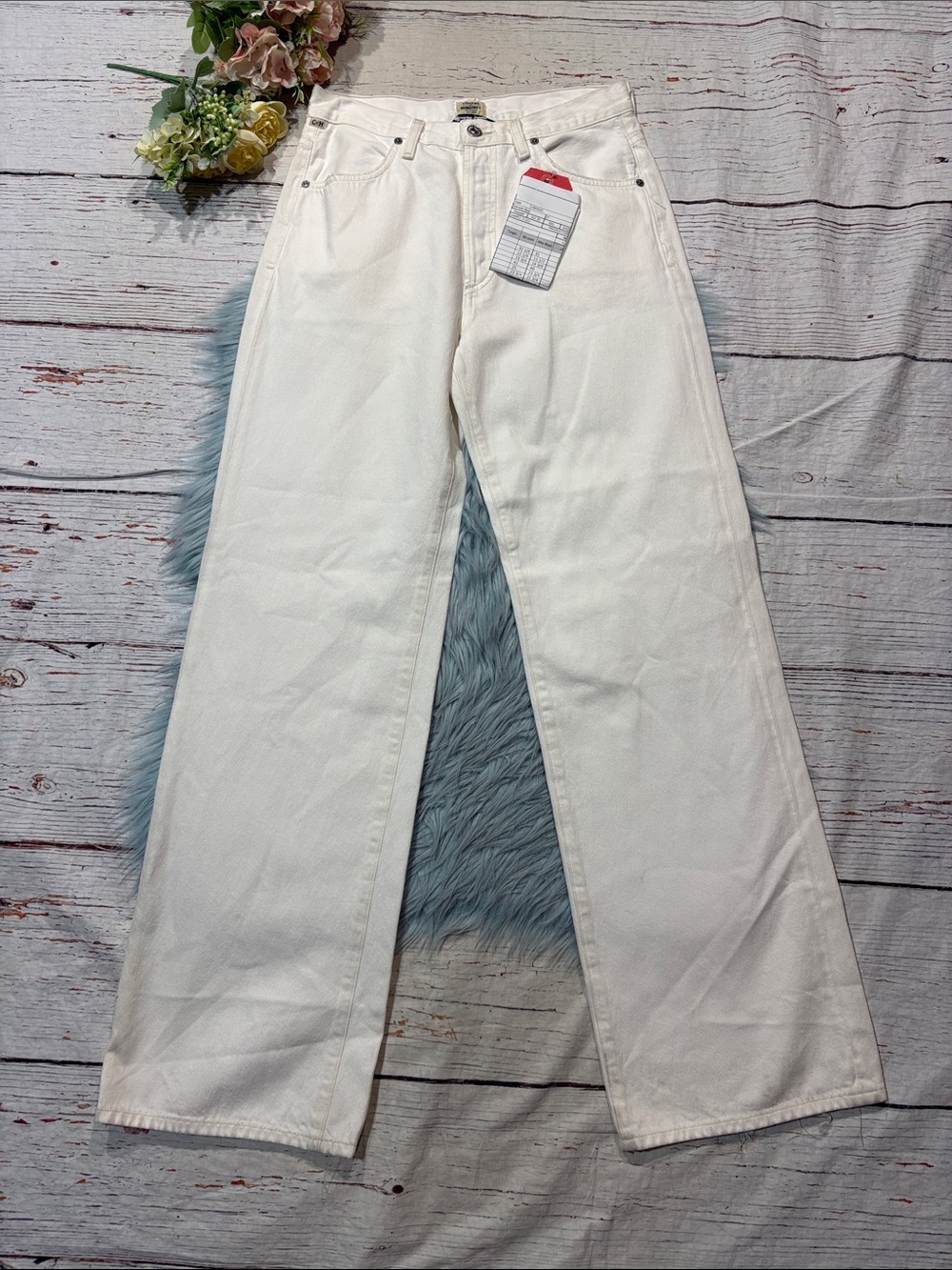 NWOT Citizens of Humanity Annina 30": Soft White Trouser Straight Leg Jeans - Picture 2 of 10